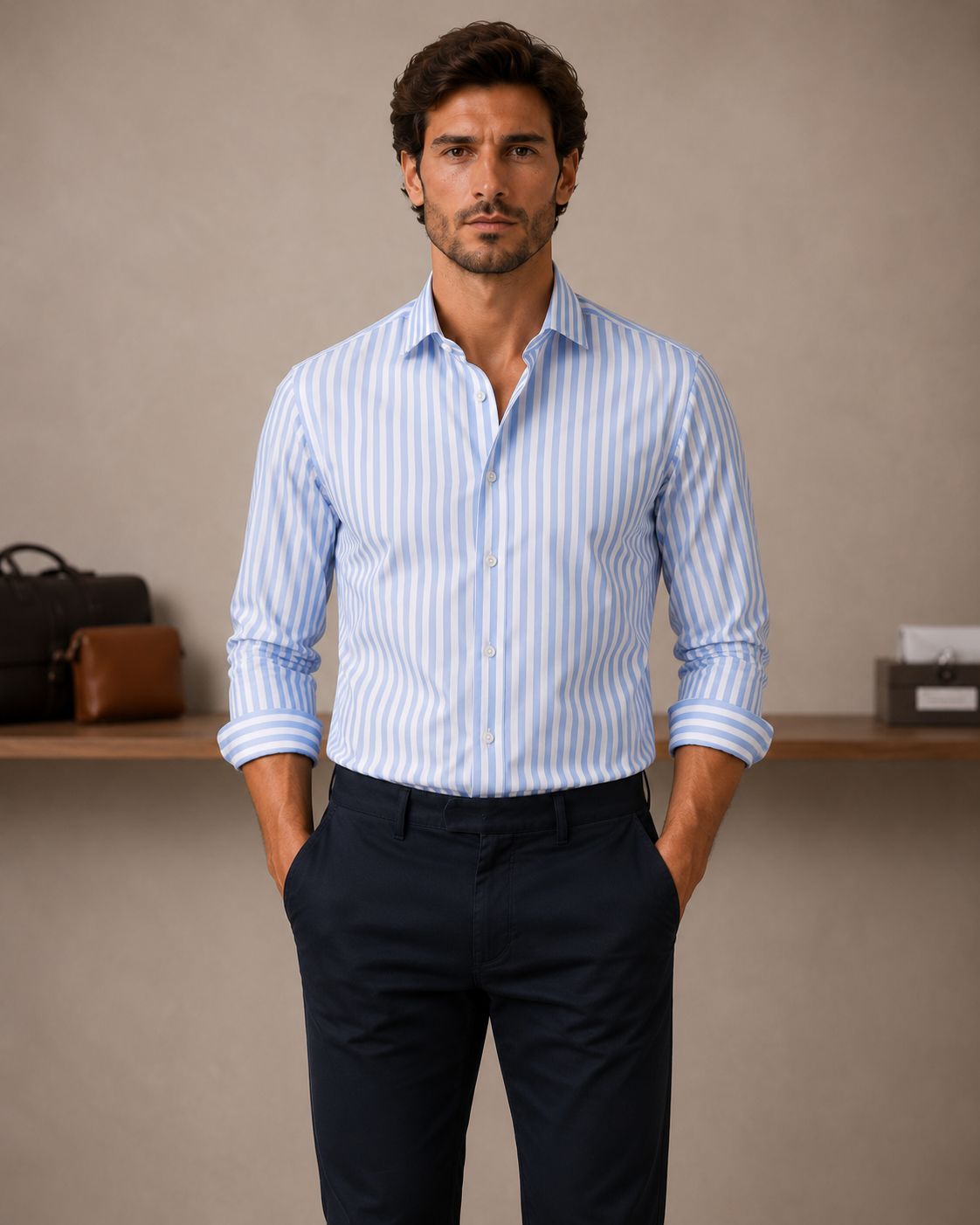 6535REGSPCE - CAMISA BREW CELESTE